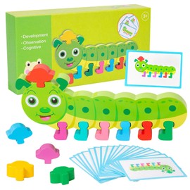 Montessori Spielzeug ab 3 4 5 6 Jahre Alt und Höher, Caterpillar Farbsortierspiel, Feinmotorik -Spielzeug, Kultiviere Kinder, um Farben zu Klassifizieren, Geschenke für Jungen und Mädchen Geeignet