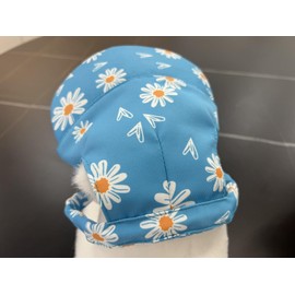Dog Baseball Cap, Dog Cat Summer Beach Visor Hat with Ear Holes, Adjustable Puppy Sunbonnet Headdress (Daisy, Small)