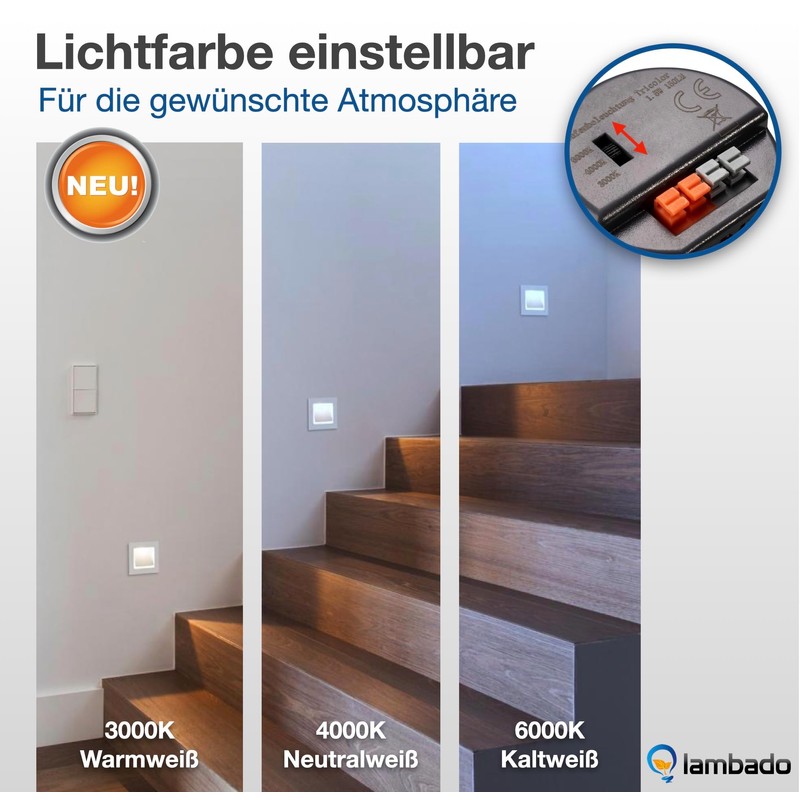 lambado® LED Stair Lighting with Motion Sensor in White -
