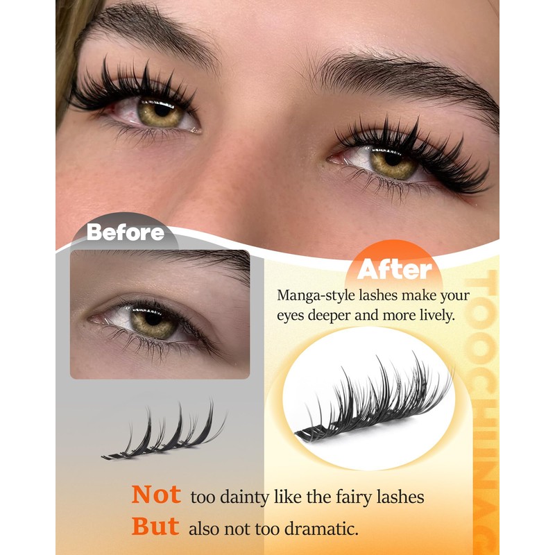 Spiky Manga Lash Clusters 180pcs D Curly Cluster Eyelash Extensions