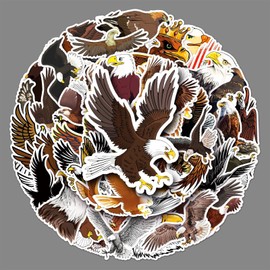 Eagle Stickers,50 PCS Hawk Vinyl Waterproof Decals for Water Bottles Computer Bicycle Skateboard Luggage Phone Pad Laptop Kids Teens Stickers Pack