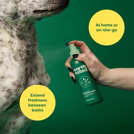 Earth Rated Spray desodorizante para perros, perfume acondicionador y eliminación de olores para perros, para todo tipo de pelaje, aroma refrescante de té blanco y albahaca, 8 onzas