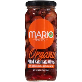 Mario Camacho Greek Organic Kalamata Pitted with Oregano and Touch of Olive Oil, 6.25 Ounce
