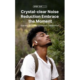 OPENEAR Forte Bone Conduction Headphones – Type-C Fast Charge, IPX6 Waterproof, Dual Mic Noise Cancellation, Lightweight & Comfortable for Sports and Calls (Black)