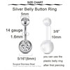 QWALIT Belly Button Piercing Gun Kit - Silver Navel Piercing