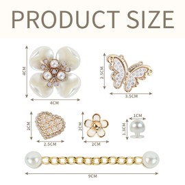 Crocs Charms Shoe Pin Crocs Pins, Pack of 24 Shoe Badges, Glitter Removable Crocs Badges, PVC Shoe Charms, DIY Crocs Plug Set, Flower Pearl, Butterfly for Children, Girls, Women, Adults, Polyvinyl