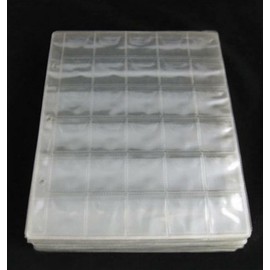 Yotsuba 300-Pocket Coin Collection Pages, 10 Sheets Plastic Coin Holder with 30 Pockets per Sheet (3.5x3.5cm), for Storage Album of Coins, Stamps, Medals, Badges, Tokens – 3-Ring Binder Compatible