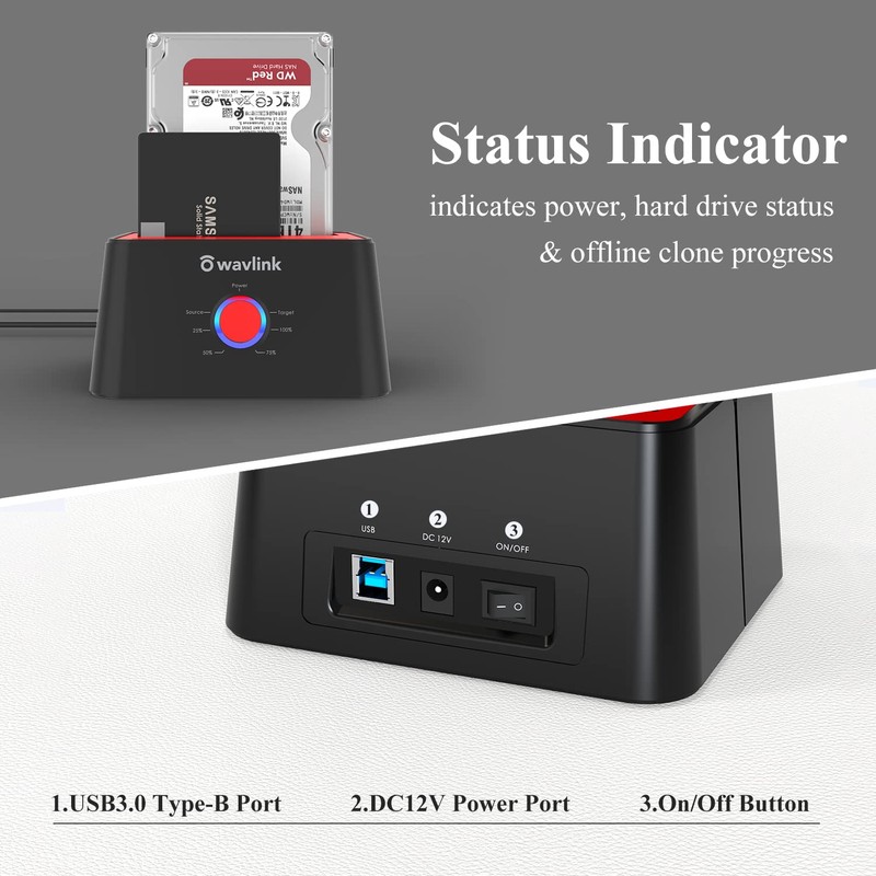 WAVLINK USB 3.0 to SATA I/II/III Dual-Bay External Hard Drive