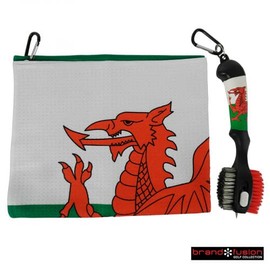 Wales Deluxe Golf Towel and Brush Set by Brand Fusion