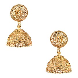 Bodha Traditional Indian Gold Designer Bridal Jhumki Earrings (SJ_1866)