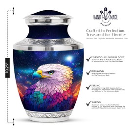 YATHABHISA Cremation Urn for Ashes, Urn for Ash Adult Human Remains, Memorial Gift Combo for Mom & Dad, Dark Blue, Combo (10 Inch & 3 Inch Mini)