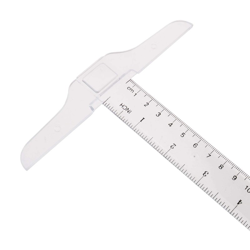 Tegg T-Square 30cm/12Inch Plastic Transparent T Ruler Double Side Measuring