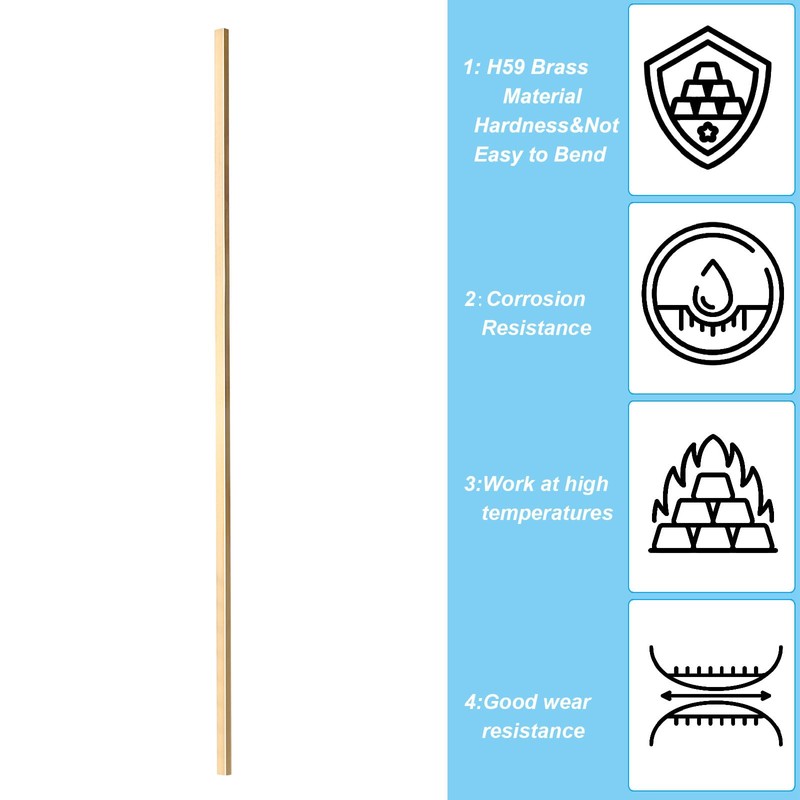 PATIKIL 1/8 x 1/4 x 12" H59 Brass Flat Bar,