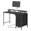 Uimoso 47-Inch Computer Desk with LED Lights, Power Outlets, and