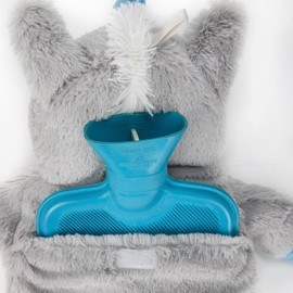 HomeTop Premium Classic Rubber Hot Water Bottle with Cute Stuffed Plush Unicorn Cover (2L, Gray)