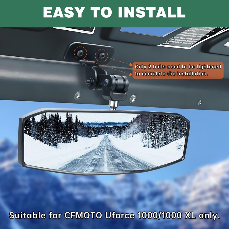 SHEJISI UTV Rear View Mirror Compatible with CFMOTO Uforce 1000/1000