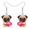 DALANE Valentine's Day Gifts Acrylic Pug Dog Earrings Dangle Drop