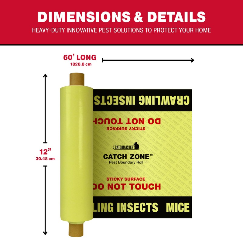 Catchmaster Catch Zone Pest Boundary Roll 1-PK 60FT, Adhesive Mouse