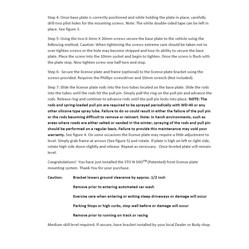 STO N SHO Front License Plate Bracket Compatible with 2023-2025