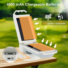 SoulBay Campinglampe, Solar USB-C Aufladbar Camping Lampe, Outdoor Wasserdichte Dimmbar Hängende LED Camping Licht Laterne für Zelt Tisch Camp Wandern, Faltbar & Tragbar, 4 Lichtmodi, 36 Stunden