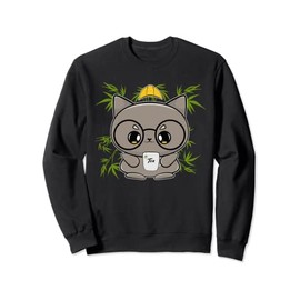 Construction Worker Cat Anime Feline Bubble Tea Sweatshirt