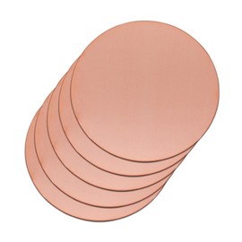 Uxney Round Copper Plate, 100 mm Diameter, 1 mm Thick Copper Metal Sheet for Crafts, DIY, Jewellery, Electrics, Repair, Industry (5 Pieces)