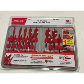 Diablo New Diablo Spade Bit Set 14 Pcs Drill Wood Burs Flat Steel Boring Speed Tip Bag