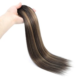 Human Hair Extensions Clip in 8PCS 120g Balayage Natural Black Mixed Chestnut Brown Remy Human Hair Clip ins Hair Extensions Real Human Hair Extensions(1B/6/1B,14inch)