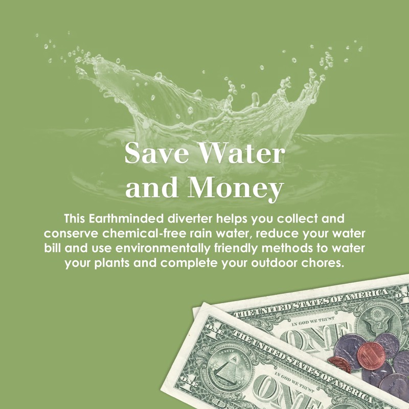 EarthMinded Rain Barrel Diverter Kit - Rain Diverter for 3