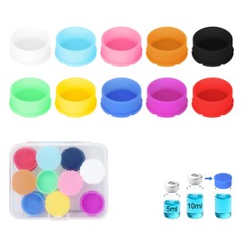 10Pcs 5ml Silicone Peptide Vial Caps, 10 Colors Glass Vial Protective Cover