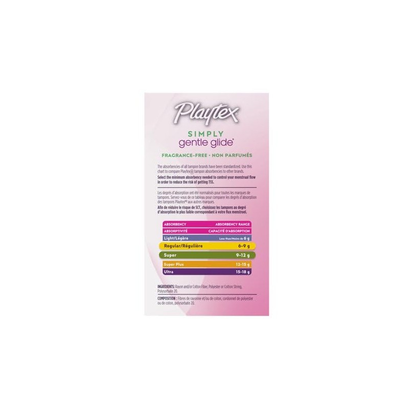 Playtex Simply Gentle Glide Tampons, Multipack (18 Regular/ 18 Super