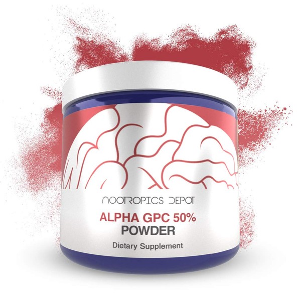 Alpha GPC Powder (50%) | 30 Grams | Choline Supplement | Brain Health Supplement | Supports Healthy Brain Function | Enhance Cognition, Memory + Focus