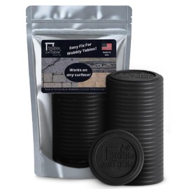 Stable The Table-24 Pack, Charcoal Round, Restaurant Table Leveler & Riser, Non Slip Stacking Furniture Pad, Floor Protector, Easy to Use Outdoor or Indoor on Tile, Patios and Decks, Made in USA