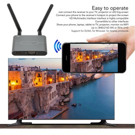 4K Wireless HDMI VGA Display Adapter Dongle, 5G WiFi Converter Dongle Adapter Supports Android for Windows for OS X, No Drive Required