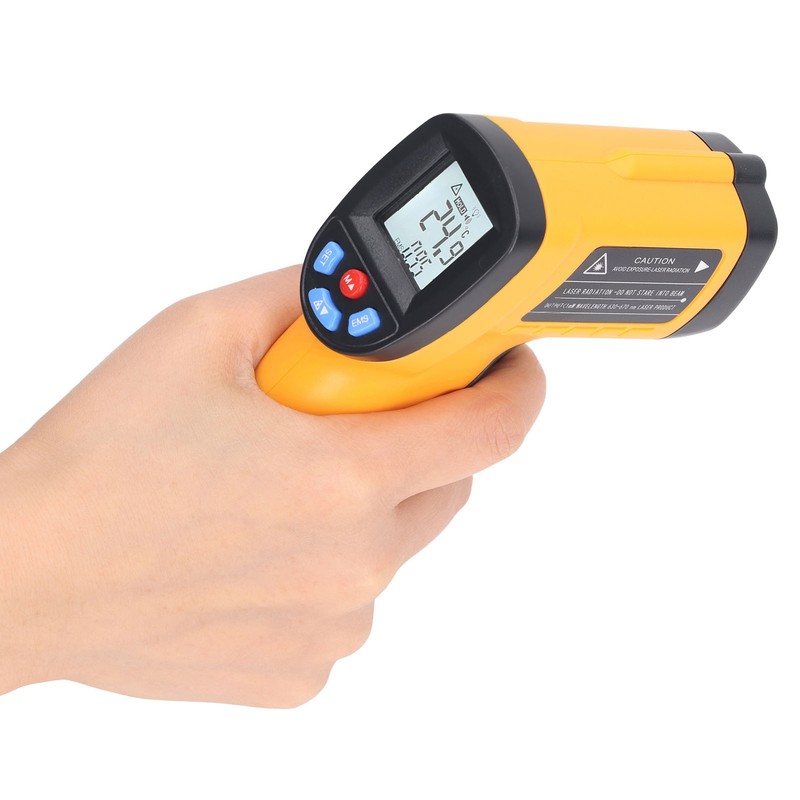 Industrial Infrared Thermometer LCD Digital Handheld Temperature Measuring Gun for