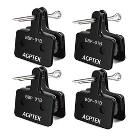 AGPTEK Pastillas de Freno de Bicicleta, Pastillas de Freno de Alto Rendimiento, Pastillas de Freno de Disco y Resorte (Semi-metálico) para Frenos de Disco de Bicicleta de montaña, Almohadillas para