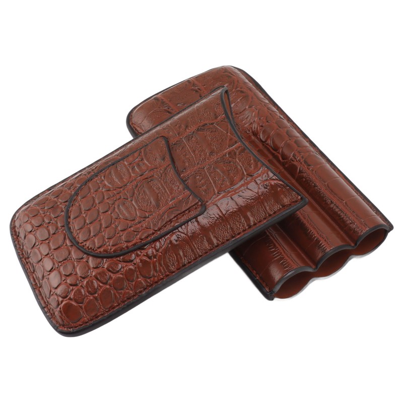 3 Finger Cigar Case Artificial Leather Soft Anti Fade Breathable