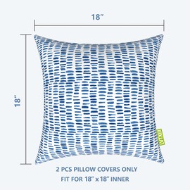 LVTXIII LVTXIII Outdoor Pillow Covers ONLY, Square Throw Pillow Covers, Modern Cushion Cases for Sofa Patio Couch Decoration 18 x 18 Inch, Pack of 2, Pebble Blue