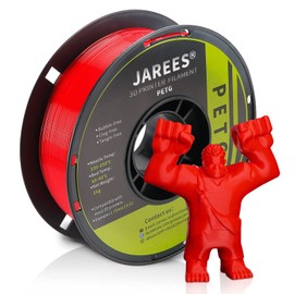 JAREES Petg Filament 1.75,Toughness Enhanced Petg Vacuum Sealed,Adhere Well 1kg Spool Tangle-Free 3D Printer Filament,Dimensional Accuracy 1.75mm ±0.02mm,Red Filament