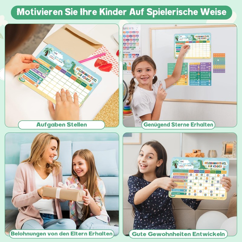 Children's Magnetic Reward Board, Magnetic Board with 52 Tasks Magnets