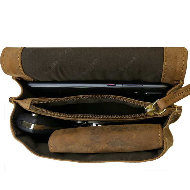 Greenburry Vintage Military Belt Bag Leather 16 cm, brown