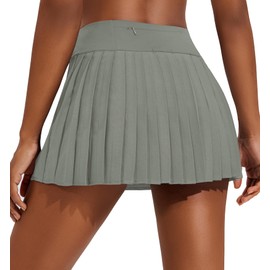 Pinspark - Faldas de golf plisadas de cintura alta para mujer con 3 bolsillos, Gris salvia , Small