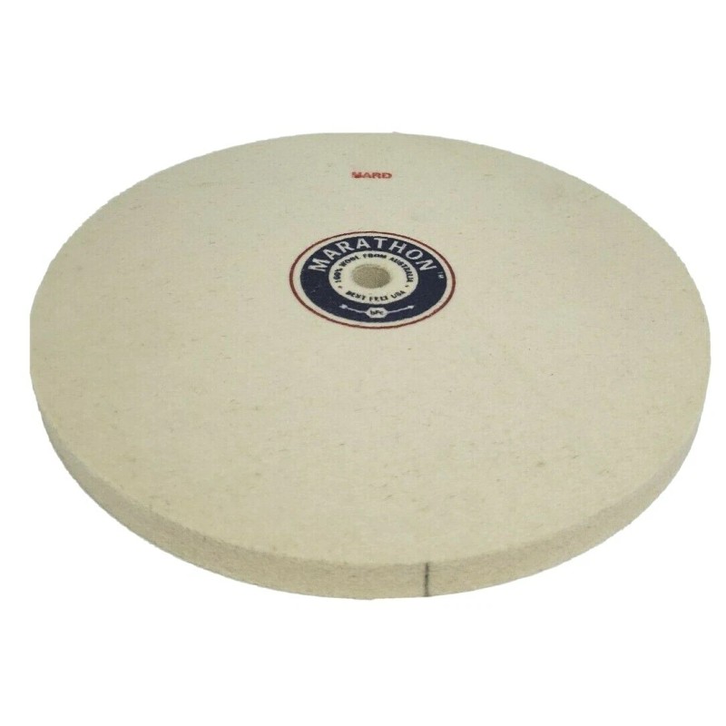 Marathon 8" x 1/2" x 1/2" Hole Felt Wheel, HARD