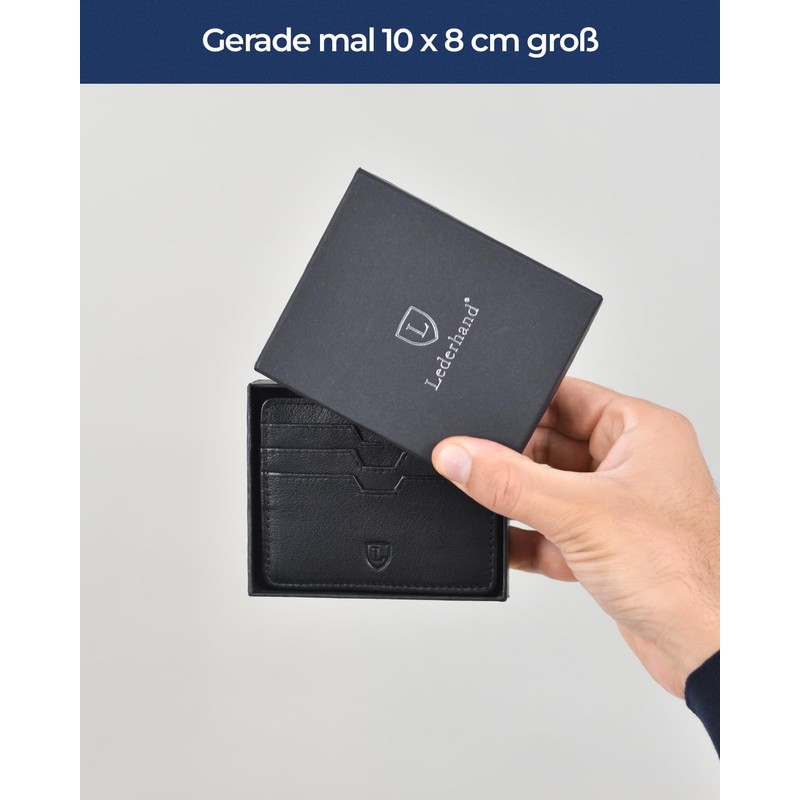 Lederhand Magic Wallet 2, Black Nappa, Modern