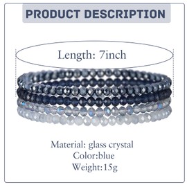 GoPaw Women's Crystal Bead Bracelet, Multilayer Stone Bracelet, Women's Crystal Beads Bracelet, Couple/Friendship/Partner Bracelets, Glass bead, Glass bead