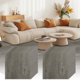 LISHINE 40 Pack Peel and Stick Floor Tile 12 x 12 Inch Vinyl Floor Tiles Self Adhesive Waterproof Vinyl Flooring Peel and Stick for Kitchen, Dining Room, Bathroom, Cover 40 Sq. Ft