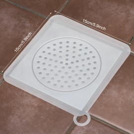 2 Pieces Silicone Tub Stopper Floor Drain Cover, 6x6 Inch Anti-Odor Deodorizing Mat for Kitchen Bathroom Laundry, Sewer Drain Plugs with Silica Gel Seal