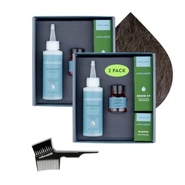 Tinte Para Cabello Y Barba Para Una Cobertura Total De Canas, Paquete De 2, Marrón Ceniza Claro, Kit Completo Para Teñir El Cabello Y La Barba En Casa Para Hombres Sin Amoníaco, Color Perma