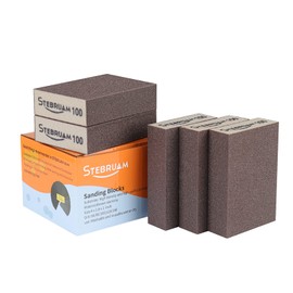 STEBRUAM 5 Pieces Sanding Sponges,Coarse and Fine Sanding Blocks -100 Grits Specifications Sanding Pads,sand sponge Washable and Reusable,Sand Paper Pack for Metal Wood and Wall