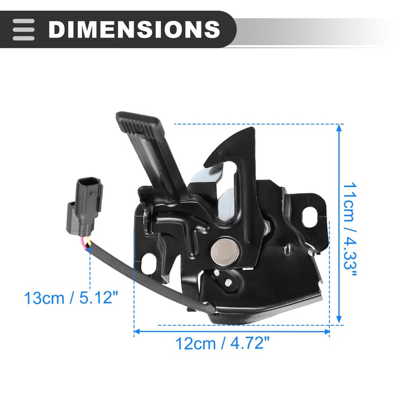 Motoforti Hood Latch Lock, for Honda Civic 2012-2015, 74120TR0A01, Metal,